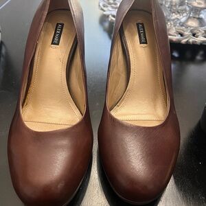 Alex Marie Dark Brown Leather Heels